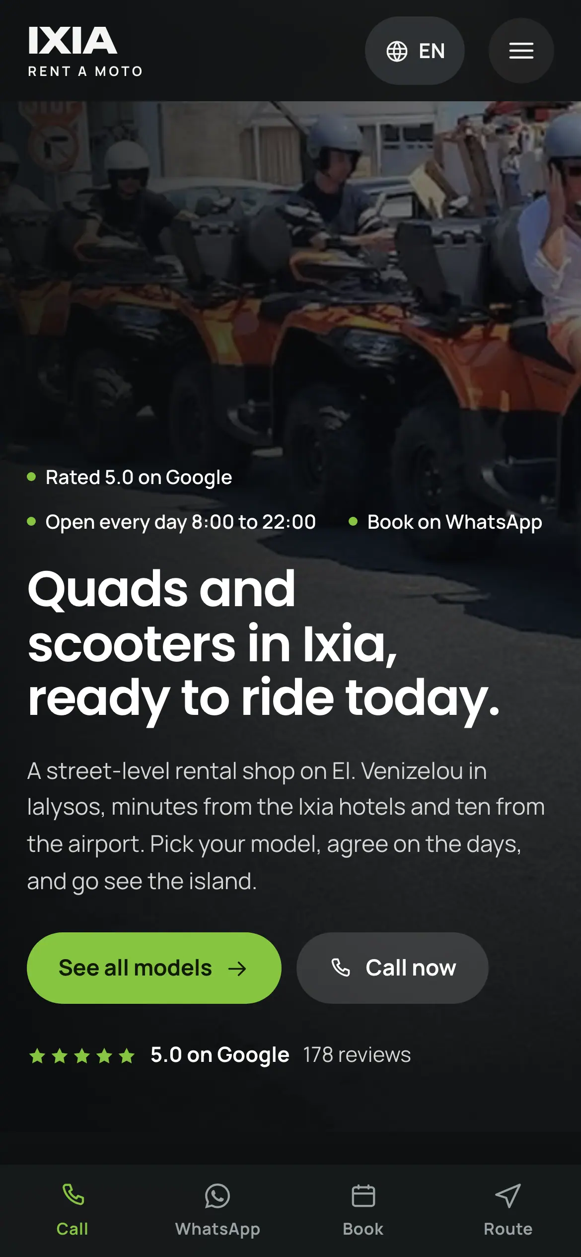 Ixia Rent A Moto, mobile
