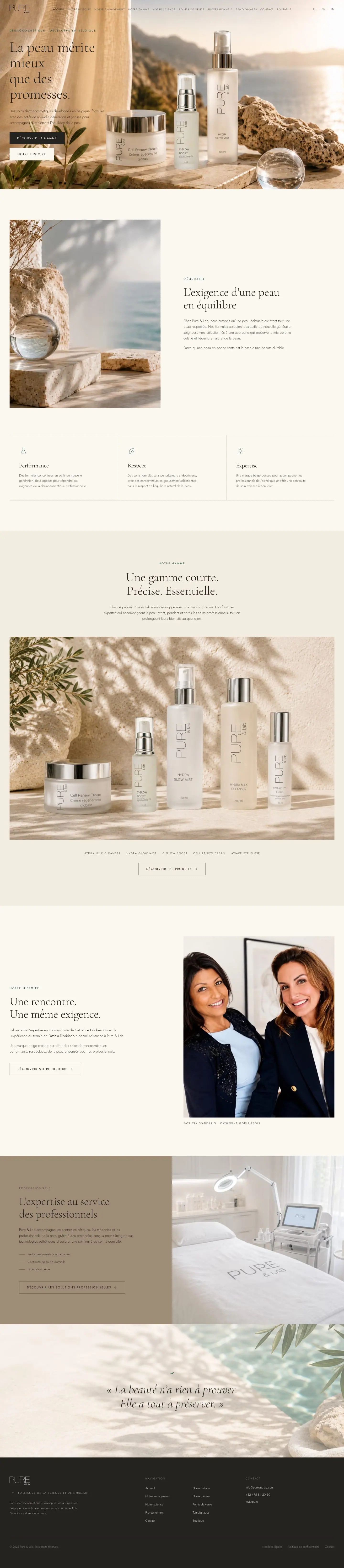 Pure & Lab, la page entière